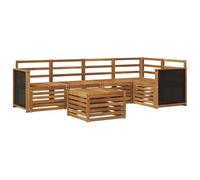 vidaXL Ensemble de canapé d'angle 5 pcs Naturel Bois d'Acacia Massif, Canapés Modernes pour l'extérieur, mobilier Durable, Confort Ultime pour Jardin et terrasse