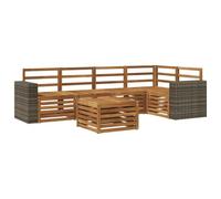 vidaXL Ensemble de canapé d'angle 6 pcs Naturel Bois d'Acacia Massif