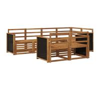vidaXL Ensemble de canapé d'angle 6 pcs Naturel Bois d'Acacia Massif, Canapé de Jardin, Salon d'extérieur Moderne, Ensemble résistant, sièges Confortables pour Votre terrasse