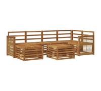 vidaXL Ensemble de canapé d'angle 6 pcs Naturel Bois d'Acacia Massif, Canape d'extérieur, Ensemble Moderne, Meuble Confortable pour Salon Jardin, Coin détente sur la terrasse