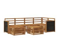 vidaXL Ensemble de canapé d'angle 6 pcs Naturel Bois d'Acacia Massif, Canape d'extérieur, Ensemble Moderne, Meuble Confortable pour Salon Jardin, Coin détente sur la terrasse
