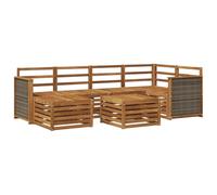 vidaXL Ensemble de canapé d'angle 6 pcs Naturel Bois d'Acacia Massif, Canape d'extérieur, Ensemble Moderne, Meuble Confortable pour Salon Jardin, Coin détente sur la terrasse