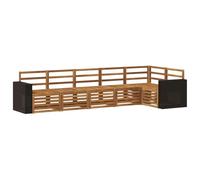 vidaXL Ensemble de canapé d'angle 6 pcs Naturel Bois d'Acacia Massif, Canapé d'extérieur Moderne, Ensemble Lounge sectionnel, mobilier terrasse, Confort Durable