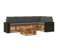 vidaXL Ensemble de canapé d'angle 6 pcs Naturel et Anthracite