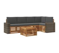 vidaXL Ensemble de canapé d'angle 6 pcs Naturel et Anthracite