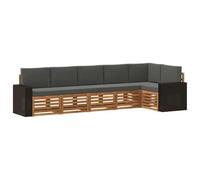vidaXL Ensemble de canapé d'angle 6 pcs Naturel et Anthracite, Canapé extérieur Moderne, mobilier de Jardin, Salon de terrasse, Ensemble Confortable pour se détendre