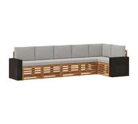 vidaXL Ensemble de canapé d'angle 6 pcs Naturel et gris clair