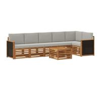 vidaXL Ensemble de canapé d'angle 6 pcs Naturel et gris clair