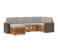 vidaXL Ensemble de canapé d'angle 6 pcs Naturel et gris clair
