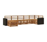 vidaXL Ensemble de canapé d'angle 7 pcs Naturel
