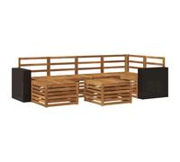 vidaXL Ensemble de canapé d'angle 7 pcs Naturel Bois d'Acacia Massif