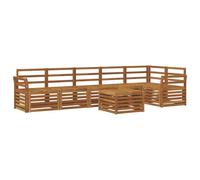 vidaXL Ensemble de canapé d'angle 7 pcs Naturel Bois d'Acacia Massif