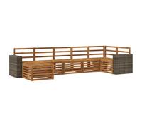 vidaXL Ensemble de canapé d'angle 7 pcs Naturel Bois d'Acacia Massif