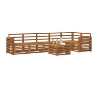 vidaXL Ensemble de canapé d'angle 7 pcs Naturel Bois d'Acacia Massif, Canapés de Jardin Modernes, mobilier d'extérieur Robuste, canapés modulaires en Acacia, Confort assuré