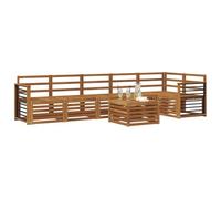 vidaXL Ensemble de canapé d'angle 7 pcs Naturel Bois d'Acacia Massif, Canapés de Jardin Modernes, mobilier d'extérieur Robuste, canapés modulaires en Acacia, Confort assuré