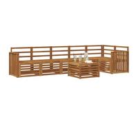 vidaXL Ensemble de canapé d'angle 7 pcs Naturel Bois d'Acacia Massif, Canapés de Jardin Modernes, mobilier d'extérieur Robuste, canapés modulaires en Acacia, Confort assuré