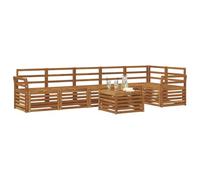 vidaXL Ensemble de canapé d'angle 7 pcs Naturel Bois d'Acacia Massif, Canapés de Jardin Modernes, mobilier d'extérieur Robuste, canapés modulaires en Acacia, Confort assuré
