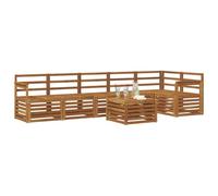 vidaXL Ensemble de canapé d'angle 7 pcs Naturel Bois d'Acacia Massif, Canapés de Jardin Modernes, mobilier d'extérieur Robuste, canapés modulaires en Acacia, Confort assuré