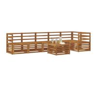 vidaXL Ensemble de canapé d'angle 7 pcs Naturel Bois d'Acacia Massif, Canapés de Jardin Modernes, mobilier d'extérieur Robuste, canapés modulaires en Acacia, Confort assuré
