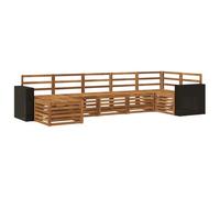 vidaXL Ensemble de canapé d'angle 7 pcs Naturel, Découvrez des canapés Modernes pour l'extérieur, Meubles sectionnels pour Votre terrasse, détente au Jardin