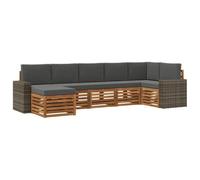 vidaXL Ensemble de canapé d'angle 7 pcs Naturel et Anthracite