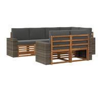 vidaXL Ensemble de canapé d'angle 7 pcs Naturel et Anthracite, Canapé d'angle Moderne pour Jardin, Salon extérieur, mobilier de Patio, Confort sur la terrasse