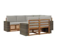 vidaXL Ensemble de canapé d'angle 7 pcs Naturel et gris clair