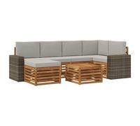vidaXL Ensemble de canapé d'angle 7 pcs Naturel et gris clair