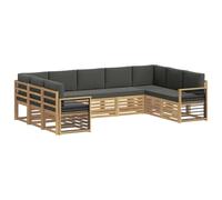 vidaXL Ensemble de canapé d'angle 9 pcs Blanc et Anthracite, Mobilier de Jardin, Ensemble Lounge Moderne, canapé Solide, sièges sectionnels pour terrasse et Salon