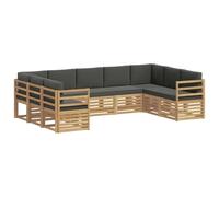 vidaXL Ensemble de canapé d'angle 9 pcs Blanc et Anthracite, Mobilier de Jardin, Ensemble Lounge Moderne, canapé Solide, sièges sectionnels pour terrasse et Salon
