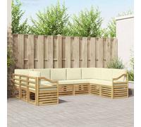 vidaXL Ensemble de canapé d'angle 9 pcs Blanc et crème Polyester