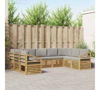 vidaXL Ensemble de canapé d'angle 9 pcs Blanc et gris clair