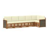 vidaXL Ensemble de canapé d'angle avec coussin 5 pcs Naturel et Crème