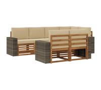 vidaXL Ensemble de canapé d'angle avec coussin 7 pcs Naturel et Beige