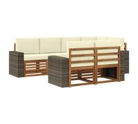 vidaXL Ensemble de canapé d'angle avec coussin 7 pcs Naturel et Crème