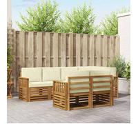vidaXL Ensemble de canapé d'angle avec coussin 7 pcs Naturel et Crème 3374960