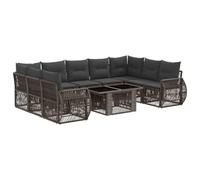 vidaXL Ensemble de canapé de Jardin 10 pc Gris et Gris foncé polyrotin
