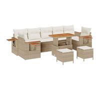 vidaXL Ensemble de canapé de Jardin 10 pcs Beige Poly rotin, Mobilier de Jardin, Set modulaire d'extérieur, canapé Lounge résistant au UV, Confort pour terrasse et Patio