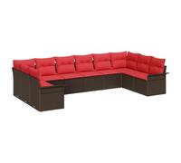 vidaXL Ensemble de canapé de Jardin 10 pcs Marron polyrotin, Canapé de Jardin Chic et modulable, léger, résistant aux UV, avec rangements Pratiques Inclus