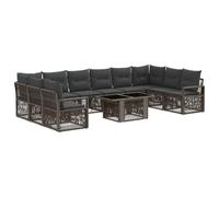 vidaXL Ensemble de canapé de Jardin 11 pc Gris et Gris foncé polyrotin