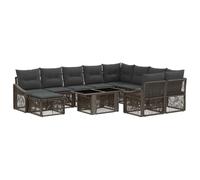 vidaXL Ensemble de canapé de Jardin 11 pc Gris et Gris foncé polyrotin