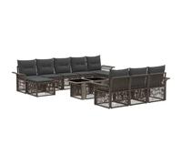 vidaXL Ensemble de canapé de Jardin 11 pc Gris et Gris foncé polyrotin