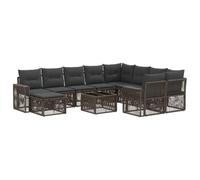 vidaXL Ensemble de canapé de Jardin 11 pc Gris polyrotin