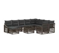 vidaXL Ensemble de canapé de Jardin 11 pc Gris polyrotin
