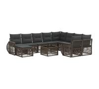 vidaXL Ensemble de canapé de Jardin 11 pc Gris polyrotin