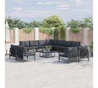 vidaXL Ensemble de canapé de Jardin Anthracite Acier, Alfresco Lifestyle : Ensemble de Meubles extérieurs, Salon de Jardin, Coin Patio, et Collection véranda pour se détendre