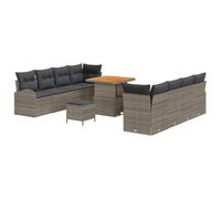 vidaXL Ensemble de canapé de Jardin 11 pcs Gris 80 x 80 x 71 cm, Canapé de Jardin réglable, sièges Confortables pour Patio, modules de Rangement stylés, résistant aux UV