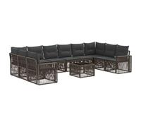 vidaXL Ensemble de canapé de Jardin 11 pcs Gris et Gris foncé, Canapé de Jardin Moderne, résistant aux intempéries, Design modulaire pour Une Assise Confortable en extérieur