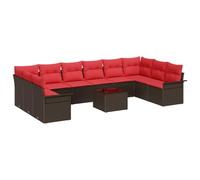 vidaXL Ensemble de canapé de Jardin 11 pcs Marron polyrotin, Canapé Moderne pour Jardin, terrasse et extérieur, résistant aux UV, Solution Flexible pour l'été
