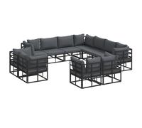 Vidaxl Ensemble De Canapé De Jardin 11 Pcs Noir 283 X 283 X 71 Cm